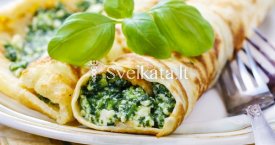 Užkepti lietiniai su rikotos ir špinatų įdaru