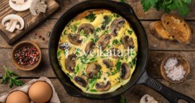 Omletas su pievagrybiais