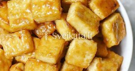 Glazūruotas miso padažu keptas tofu