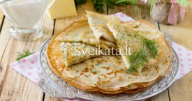 Lietiniai su sūriu ir žalumynais