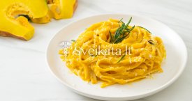 Makaronai su kreminiu moliūgų padažu